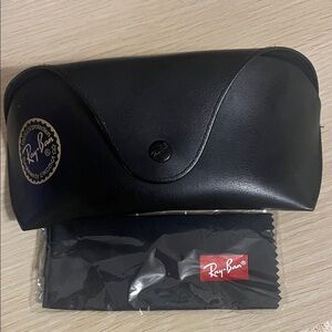 Ray-Ban Black Sunglasses Case with Logo Cloth